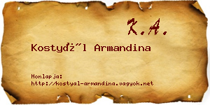Kostyál Armandina névjegykártya